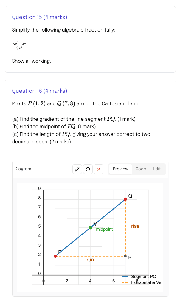 Animated view of the EdEase exam generator and auto-marking analytics